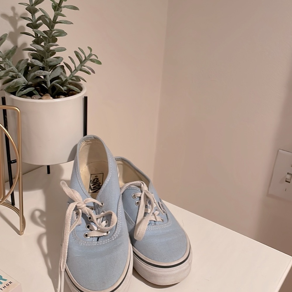 Youth Unisex- Light blue vans sneakers